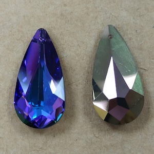 Swarovski 6100 Teardrop Heliotrope Crystal Pendant, Purple Blue Drop, Crystal Drop Beads, Tear Drop Pendant, Drop Charm, Purple Blue Pendant