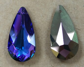 Swarovski 6100 Teardrop Crystal Pendant, 24x12mm, Purple Blue Drop (24x12 mm)
