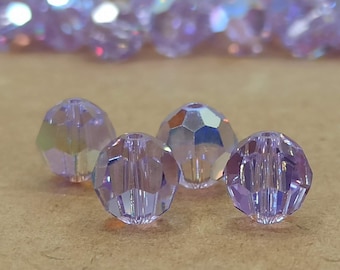Swarovski Violet AB-kristalkralen: iriserend paars rond 8 mm