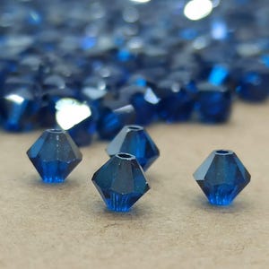 Swarovski Capri Blue Satin Crystal Bicone Beads, Royal Blue Satin, Navy Blue Satin, Midnight Blue Beads, Royal Blue Beads, Satin Blue