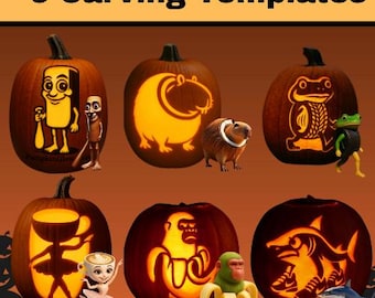 Italian Brainrot Pumpkin Carving Templates: 6 PNG Templates (Digital Download) - tung tung sahur - ballerina cappucina