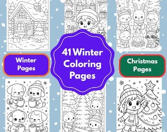 Christmas & Winter Coloring Pages - 41 Festive Designs (PDF)