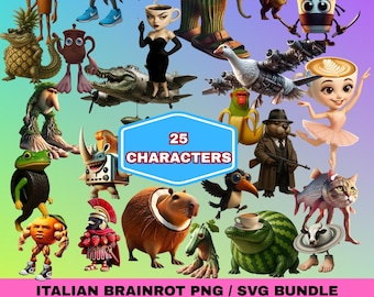 Italian Brainrot PNG Bundle: Funny Surreal Characters (Digital Download)