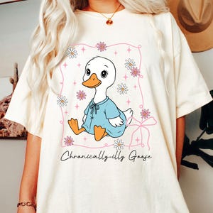 Cute Chronic Illness Shirt Chronic Pain Goose Coquette Shirt Gastroparesis Eds Pots Awareness Ehlers Danlos Syndrome Fibromyalgia