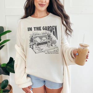 Christian Shirt Comfort Colors In the Garden Hymn Tshirt Christian Woman Gift for Gardner Plant Lover Gift Jesus Tee Vintage Faith Based Tee