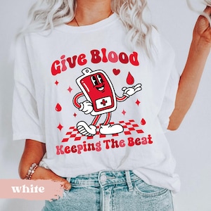 Blood Donor Awareness Shirt, Give Blood Keeping The Beat Tee, Phlebotomy Shirt, Blood Donation Shirt, Transfusion Shirt