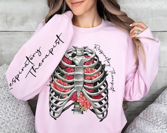 Floral Respiratory Therapist Sweatshirt, Lung Therapist Sweater Personalized, Respiratory Nurse, Pulmonologist Shirt, Custom RT Gift