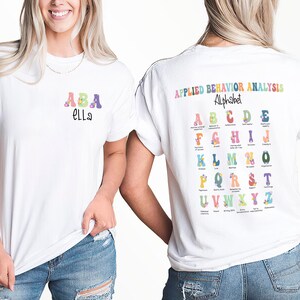 Custom Name Applied Behavior Analysis Alphabet Shirt, ABA Therapist Shirts, Behavior Analyst Gift, ABA Therapy Shirt, Inclusion Tee