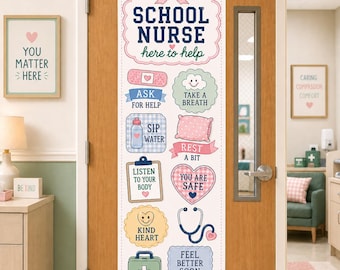 Personalized School Nurse Door Banner: Custom Name Clinic Sign, Self Care Decor