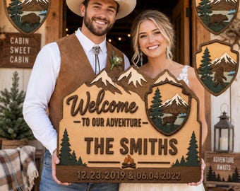National Park Sign, Camp Wedding, Wedding Sign Personalized, National Park Service Sign, Nature Lover, RV Camping, Hiker Gift, Camp Sign