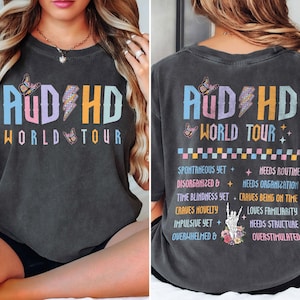 Audhd World Tour Shirt, AuDHD Band Tee, Audhd Gifts, Neurodiversity Shirt, NeuroSpicy, ADHD Shirt, Neurodivergent Adhd Adult ASD Shirt
