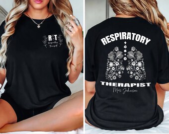 Personalized Respiratory Therapist Shirt, Floral Lung Respiratory Sweatshirt, Pulmonologist Gift, Respiratory Therapy Week