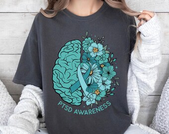 Floral Post-Traumatic Stress Disorder Shirt, Mental Health Gifts, PTSD Awareness Outfit, PTSD Survivor Gifts, Warrior T Shirt, Anxiety Gifts