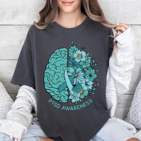 Floral Post-Traumatic Stress Disorder Shirt, Mental Health Gifts, PTSD Awareness Outfit, PTSD Survivor Gifts, Warrior T Shirt, Anxiety Gifts