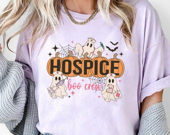 Hospice Boo Crew Shirt, Halloween Hospice Nurse Tee, Cute Pumpkin Ghost Sweatshirt, Hospice Nurse Fall Crewneck, Neonatal Nurse Gift