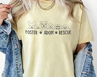 Cute Simple Adopt a Dog T-Shirt, Rescue Adopt Foster Shirt, Animal Rescue Shirt, Gift for Dog Lover, Animal Lover Gift, Dog Mom Tee