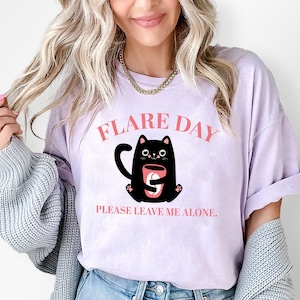Cute Cat Flare Day Shirt, Chronic Illness Shirt, Invisible Illness Shirt, Spoonie Shirt, POTS, EDS, Chronic Pain, Rare Disease Awareness