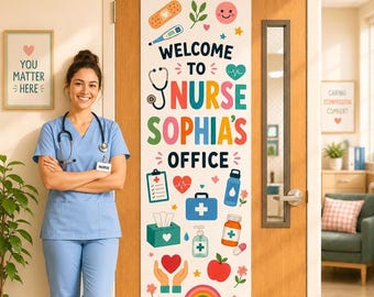 Custom Nurse Tapestry: Personalized Office Door Hanging, Medical Theme Design