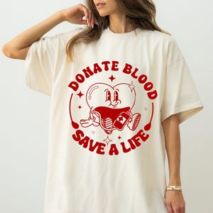 Blood Donate Save A Life Shirt, Retro Blood Donor T-shirt, Donation Awareness Shirt, Blood Shirt, Blood Donor Day Shirt