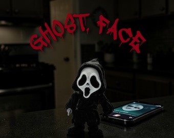 Minifigura de cara de fantasma flexible impresa en 3D de HorrorPrint, película Scream K10