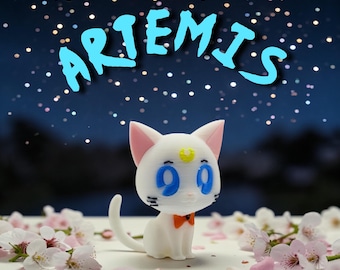 3D Printed Sailor Moon Artemis CartoonPrint Mini Figure Anime K3