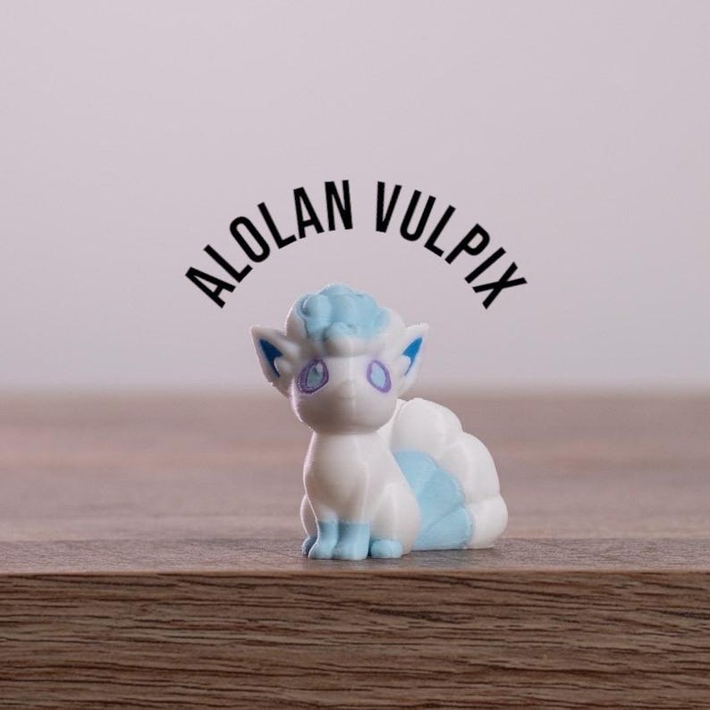 3D Printed Alolan Vulpix Pokeprint Mini Pokemon Anime - Etsy
