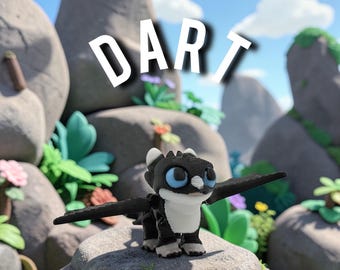 Luces nocturnas impresas en 3D Dart Flexi CartoonPrint Mini Figura Cómo entrenar a tu dragón HTTYD Hipo Berk Furia Nocturna TOP3