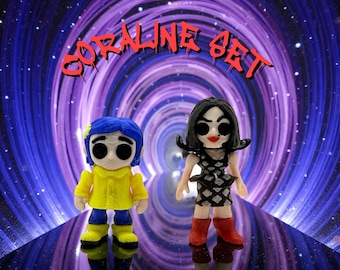 3D Printed Flexi Coraline with Button Eyes and Other Mother Set HorrorPrint Mini Figure Movie K5