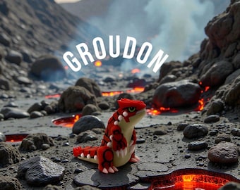 3D Printed Groudon PokePrint Mini Pokemon Anime H2