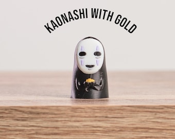3D Printed No-Face (Kaonashi) with Gold GhibliPrint Mini Figure Anime Spirited Away Studio Ghibli J7