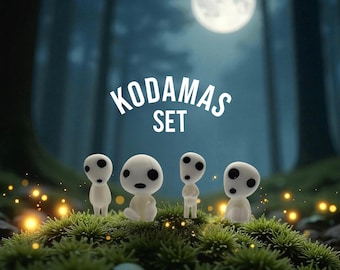 3D Printed Kodama Set 1-4 GhibliPrint Mini Figure Anime Princess Mononoke Studio Ghibli J10/J11