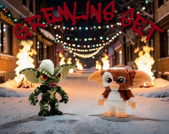3D Printed Flexi Gizmo and Stripe Set HorrorPrint Mini Figure Movie Gremlins Mogwai K6