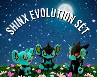 Set de evolución de Shinx, Luxio y Luxray impreso en 3D PokePrints Mini Pokémon Anime E1/E2