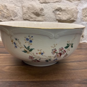 Antique Gien earthenware salad bowl