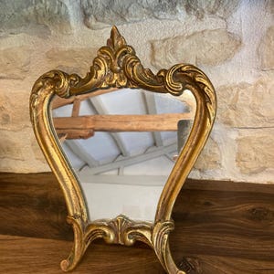 Small gilded table mirror – Rococo / Louis XV style – 1950s-1970s