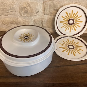 Vintage Salins Primat Service – 60s Earthenware – Casserole + Plates