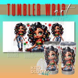 Tumbler Wrap, Juneteenth Png, Betty Boop Png, Black History Png, Juneteenth Png, Sublimation, DTF Design, Digital Download, Black Woman