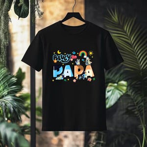 Super Papa Shirt, Father's Day Shirt, Funny Papa shirt, Father's Day Gift, Disney Family bluey dog Dad T-Shirt, BlueyDad Music Shirt,Trend