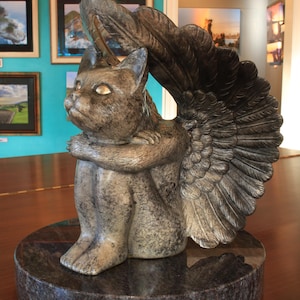 Bronze Cat Sculpture: &quot;The Watcher&quot; Limited Edition Art
