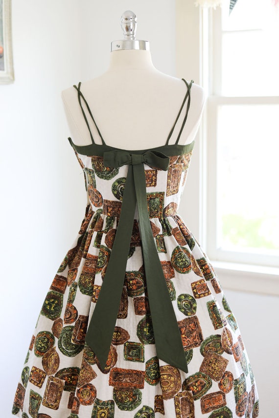 Vintage 1950s Dress - Incredible Cotton Brocade N… - image 6