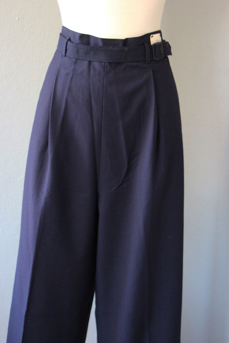1940s RARE Navy Wool Slacks Vintage 40s WAVES Deadstock Wide Etsy