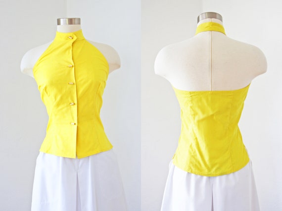 1950s White Stag Halter Top - 50s Vintage Blouse -