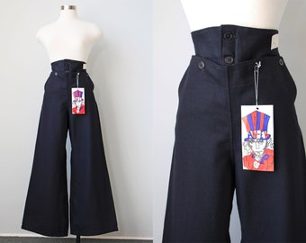 1940s Sailor Trousers - Vintage Deadstock WWII Australian Navy Wool 40s Pants Mega Belled Hems in XS - S - M - L - XL - Rare and Amazing!