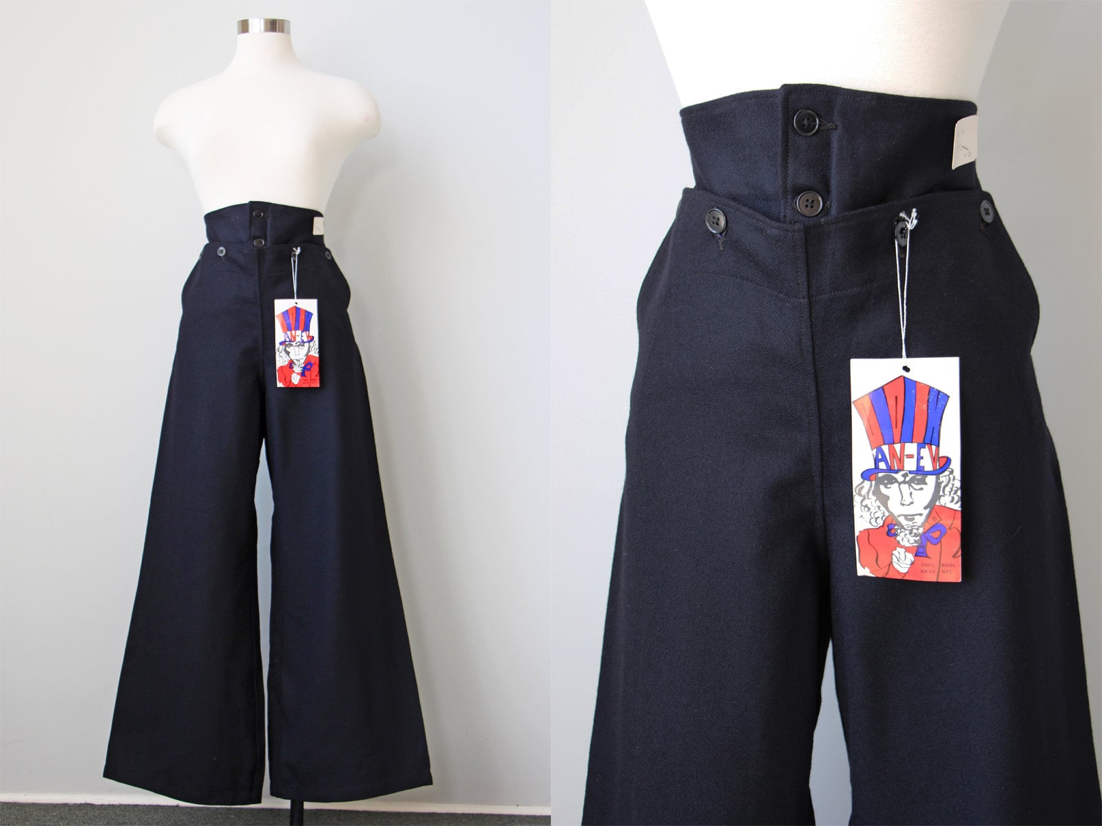 1940s Sailor Trousers Vintage Deadstock WWII Australian Navy Wool 