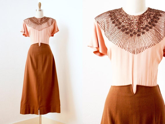 R e s e r v e d 1940s Dress - Vintage 40s Dress -