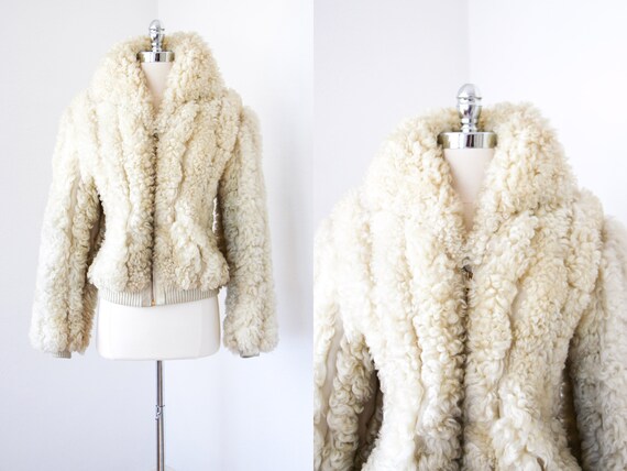 Vintage 1970s Mongolian Lamb Fur Coat - 70s Rockst