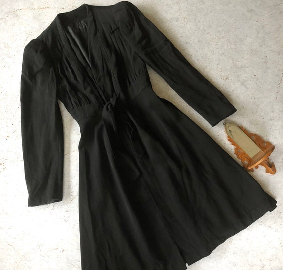 1940s Coat - Vintage 30s to 40s Gabardine Coat - P