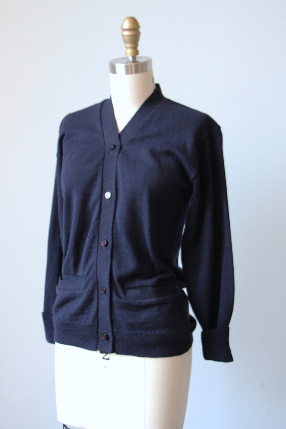 USAF Cardigan Sweater - Vintage 1950s / 1960s Nav… - image 4