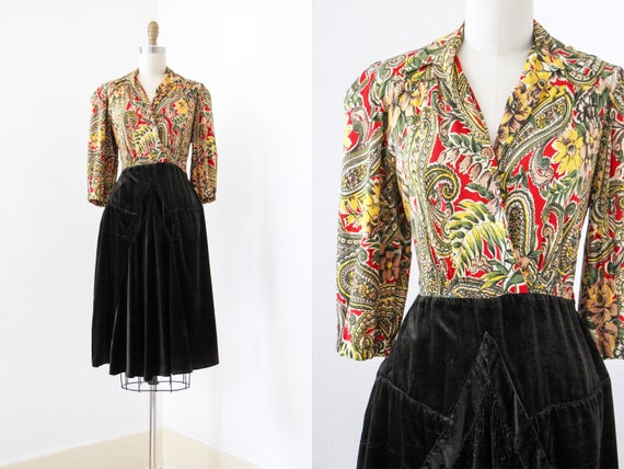 1940s Dress - Vintage 40s Dress - Lush Saturated R