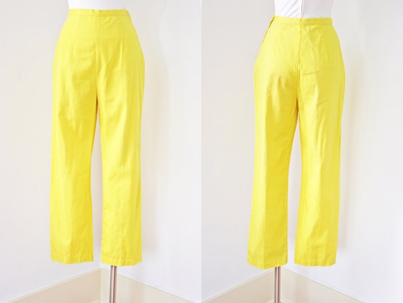 1950s Chartreuse Cigarette Pants - Vintage 50s Tro